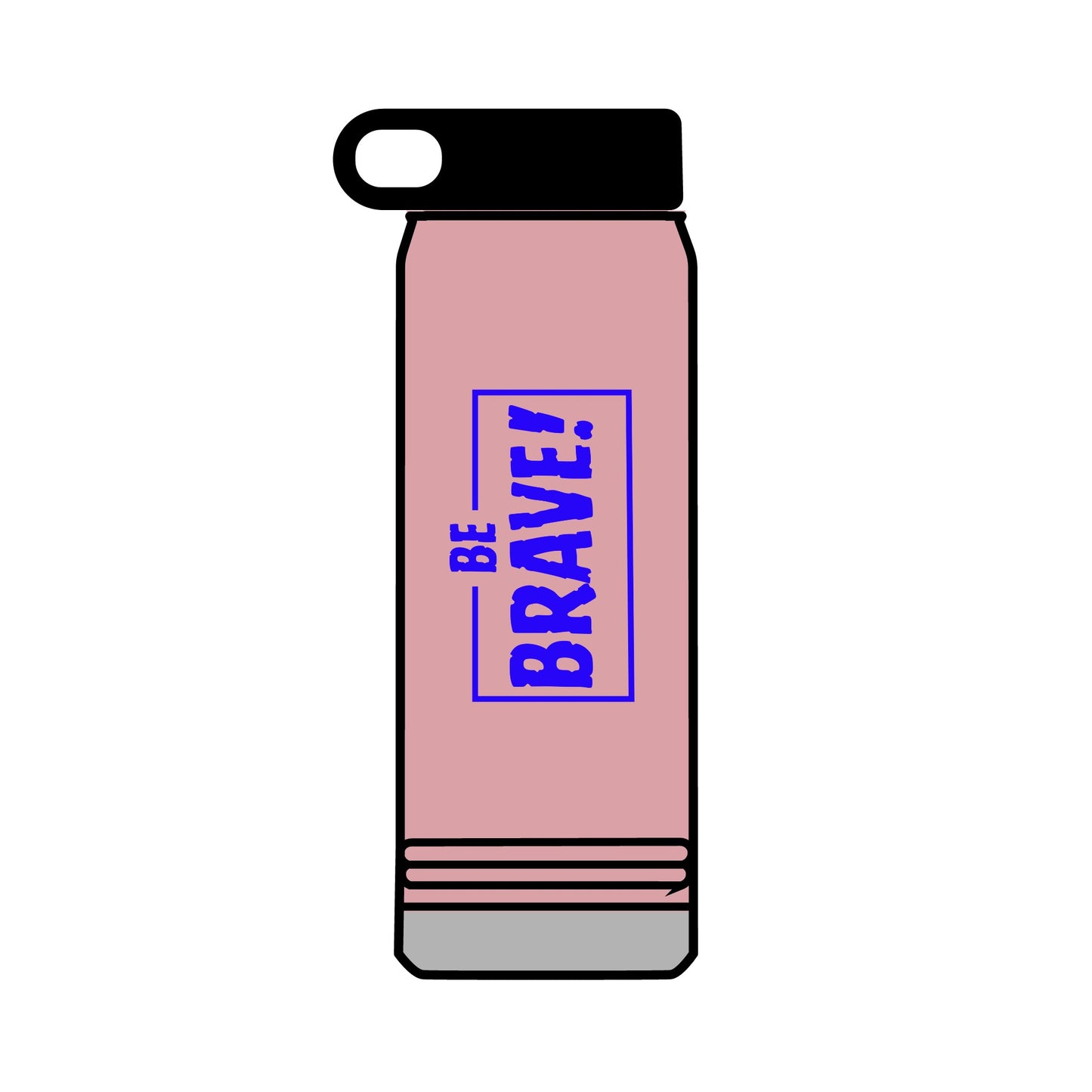 Be Brave (blue ink) Water Bottle, 32oz