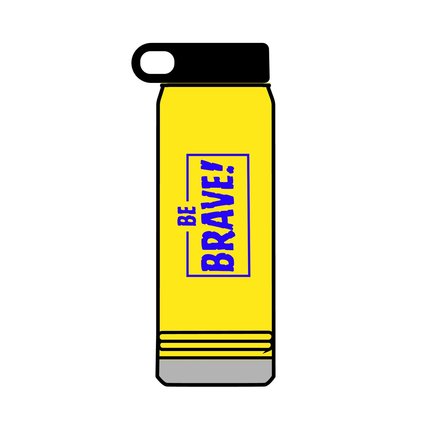 Be Brave (blue ink) Water Bottle, 32oz