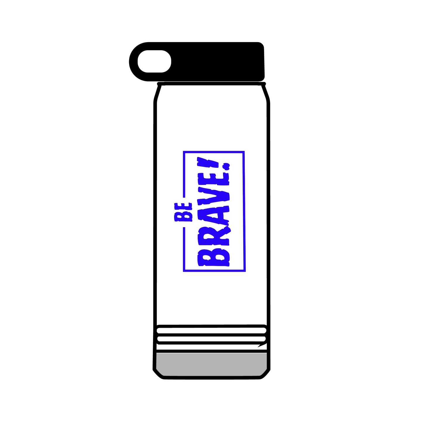 Be Brave (blue ink) Water Bottle, 32oz