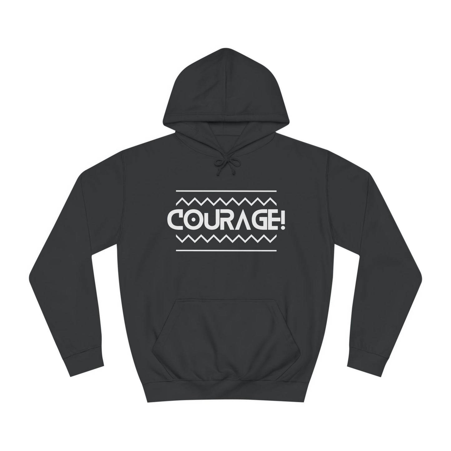 Courage (white ink) Unisex College Hoodie