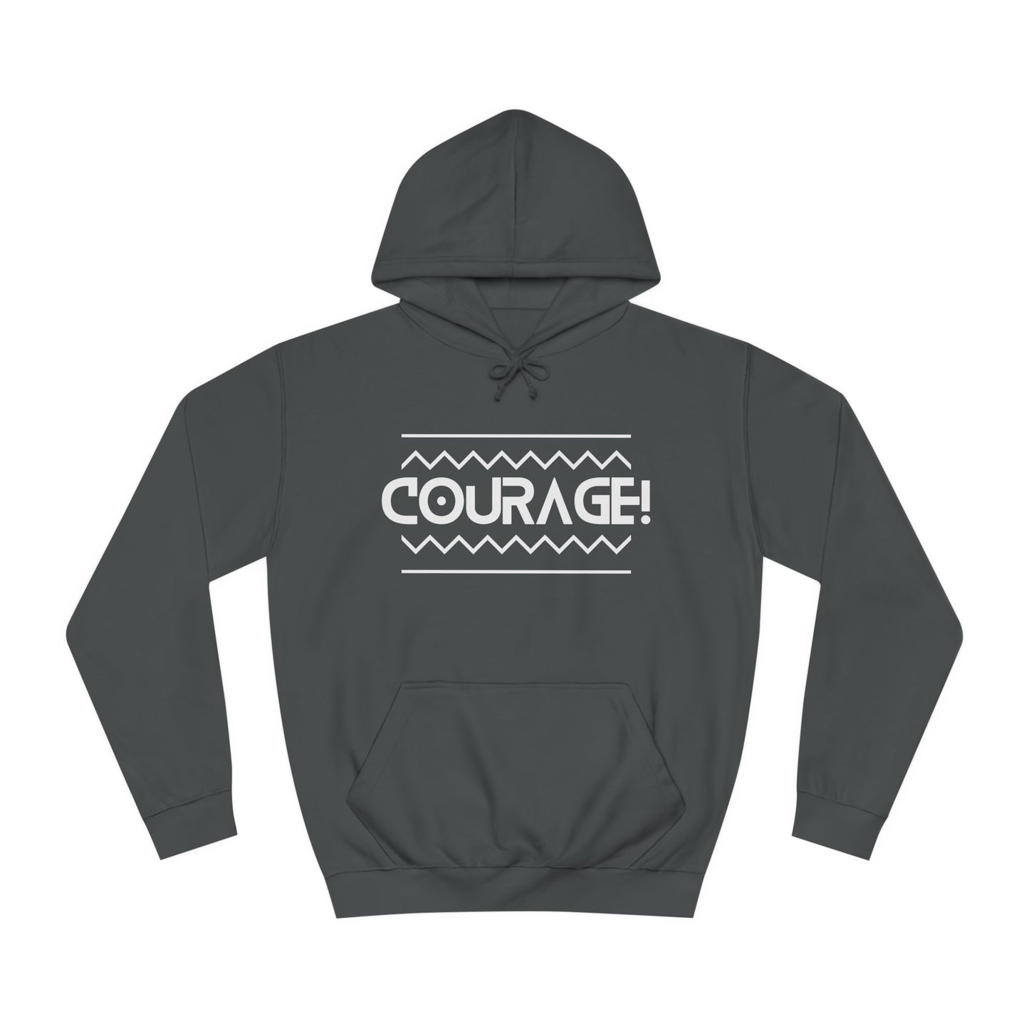 Courage (white ink) Unisex College Hoodie