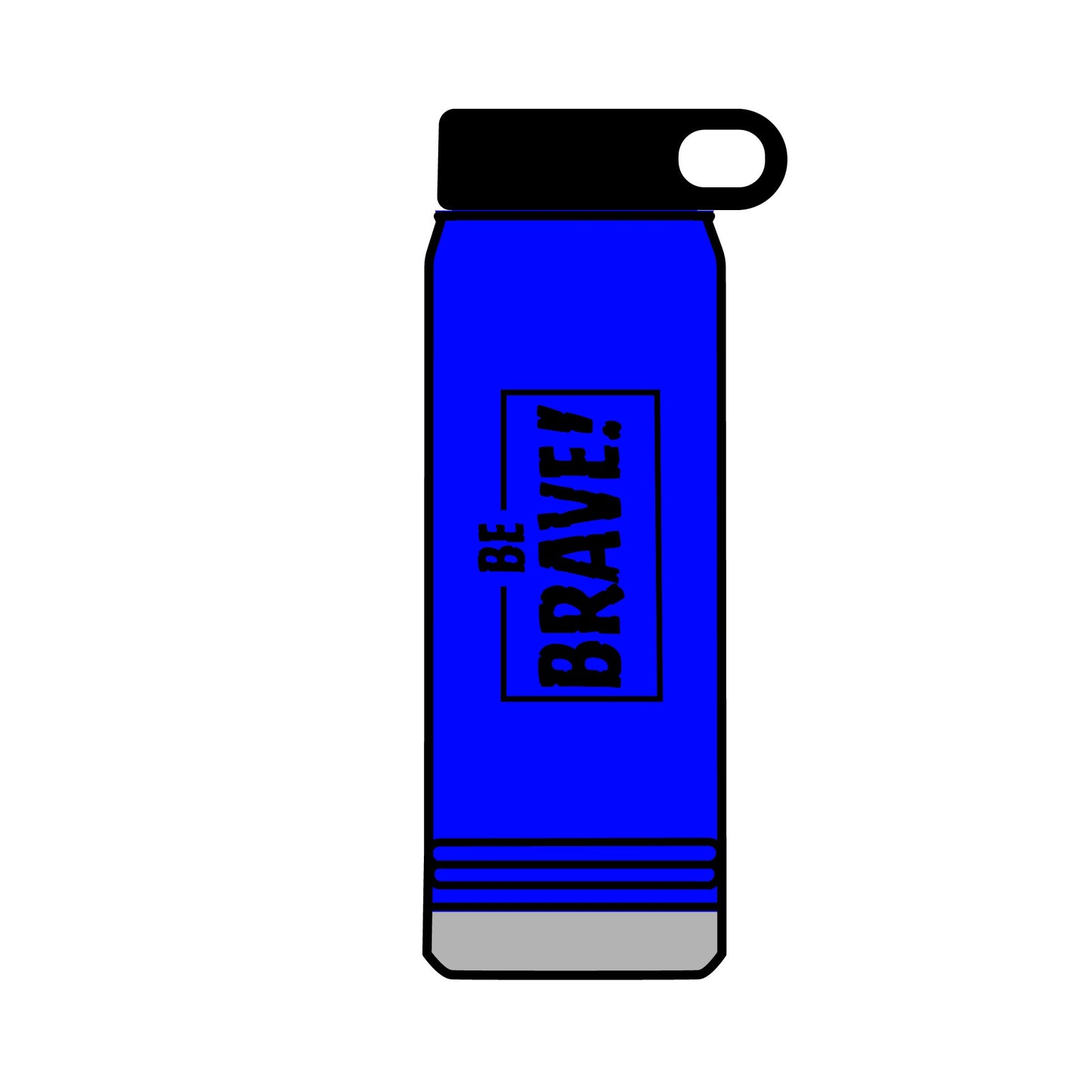 Be Brave (black ink) Water Bottle, 32oz