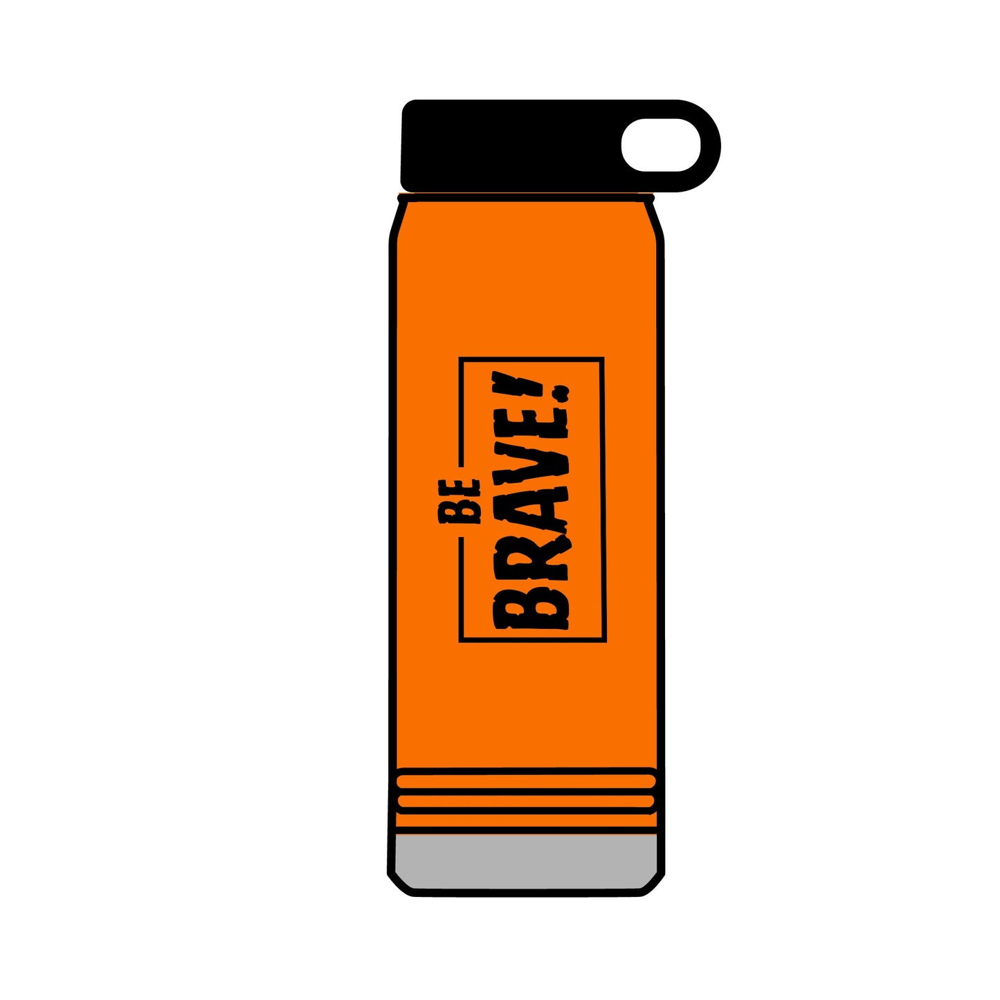 Be Brave (black ink) Water Bottle, 32oz