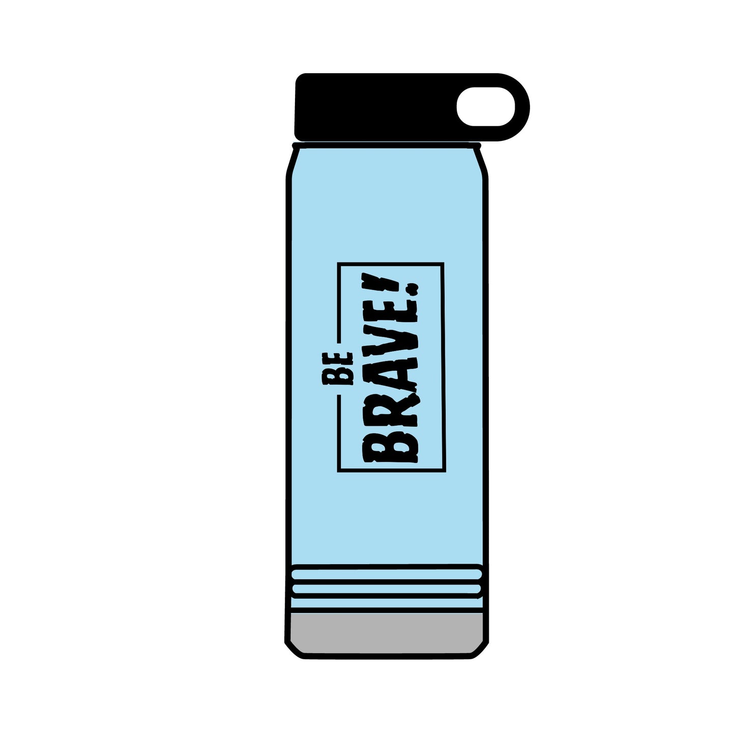 Be Brave (black ink) Water Bottle, 32oz