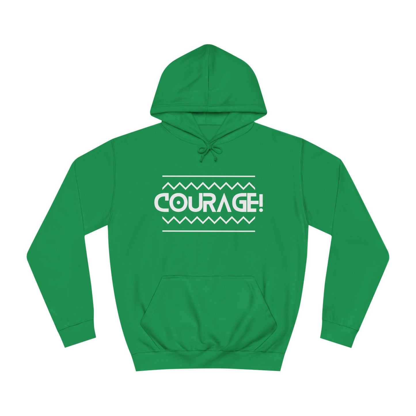 Courage (white ink) Unisex College Hoodie