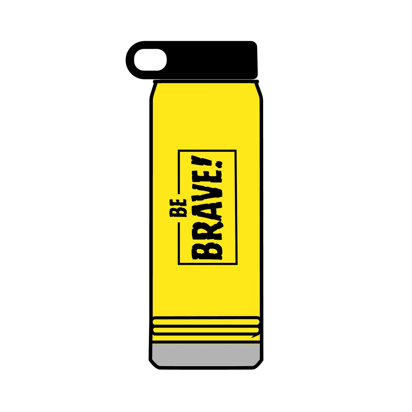 Be Brave (black ink) Water Bottle, 32oz