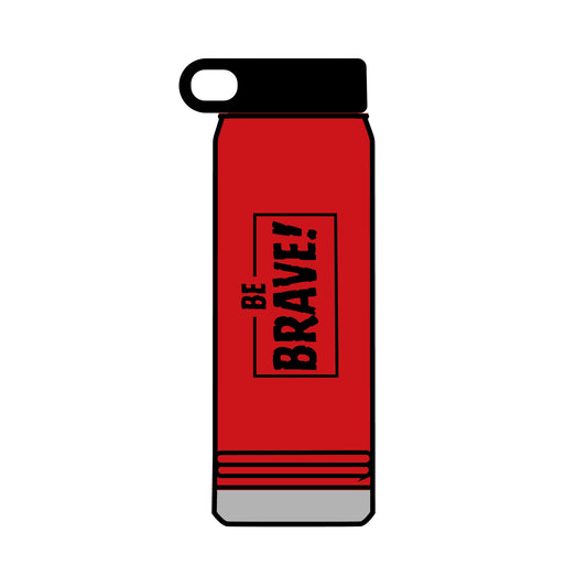 Be Brave (black ink) Water Bottle, 32oz