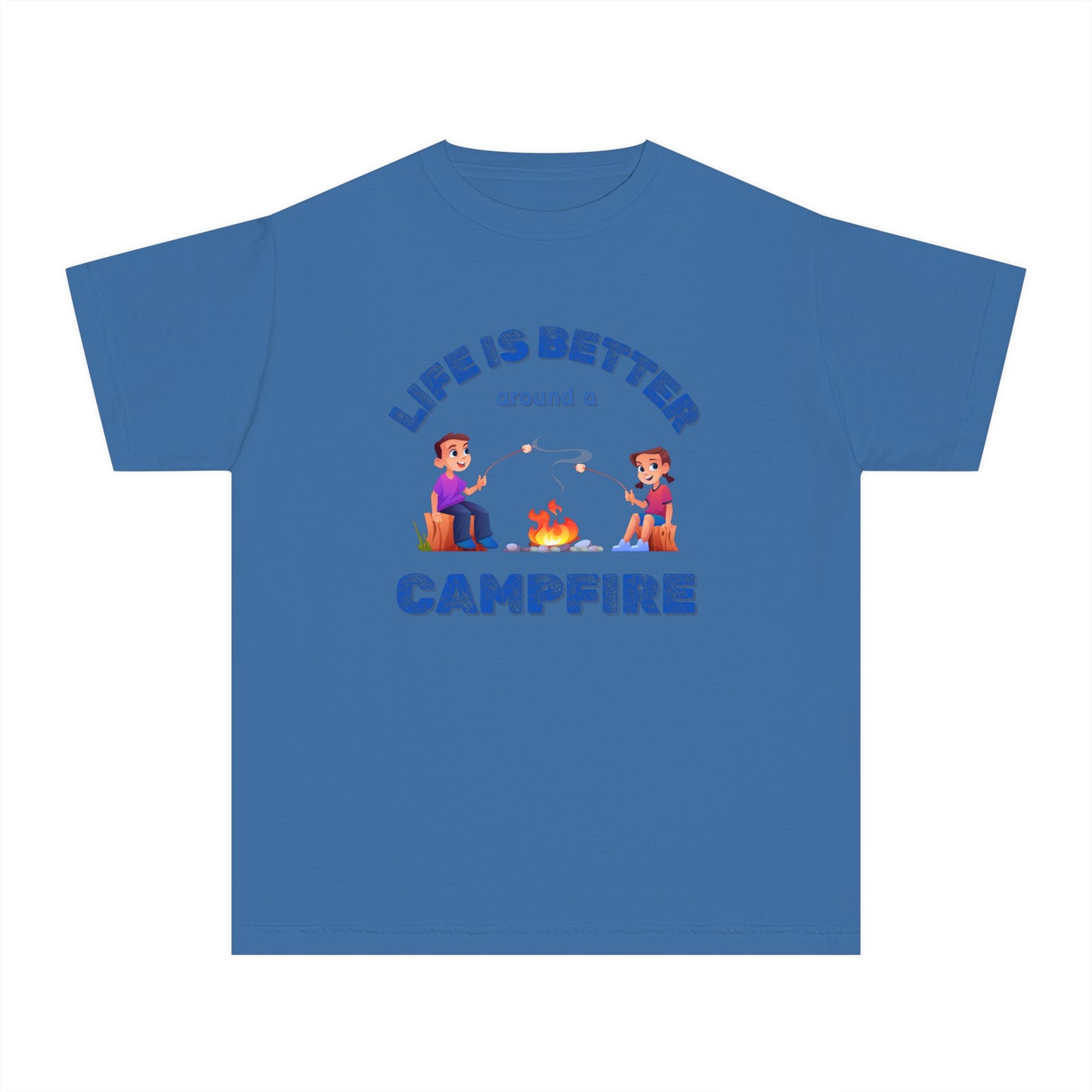 Life Is Better...Campfire (blue ink) Youth Midweight Tee