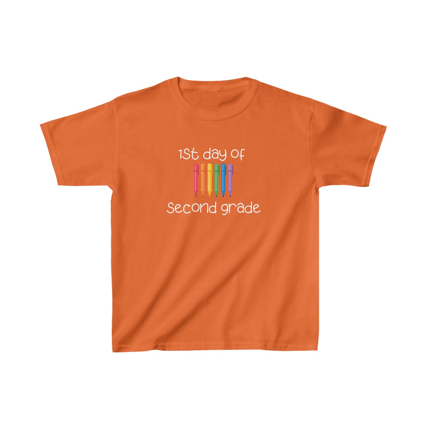 1st Day of Second Grade (white ink) Kids Heavy Cotton™ Tee