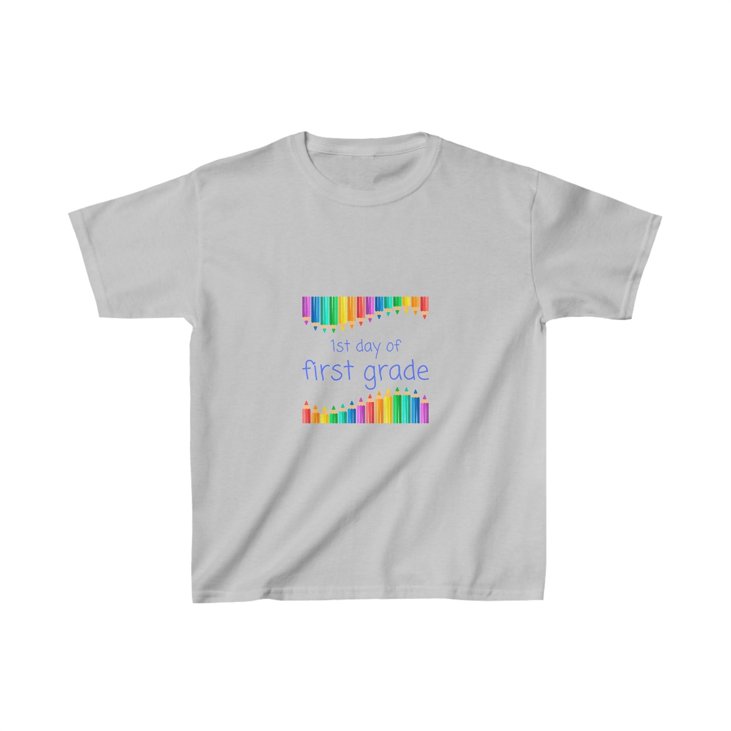 1st Day of First Grade (blue ink) Kids Heavy Cotton™ Tee