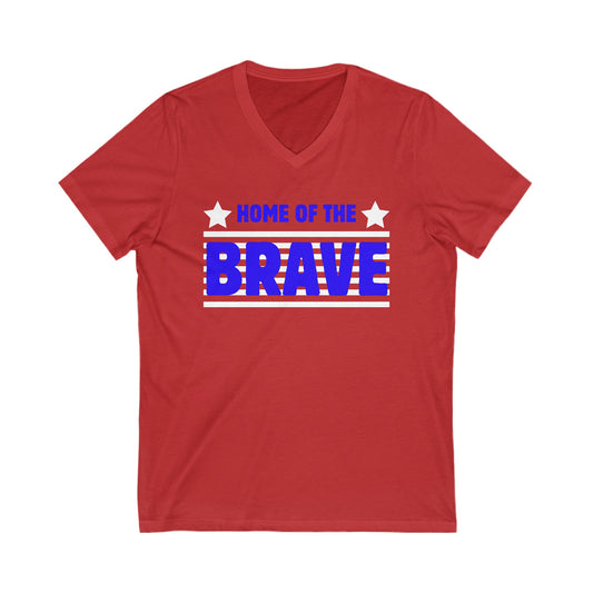 Home of the Brave Unisex Jersey Short Sleeve V-Neck Tee