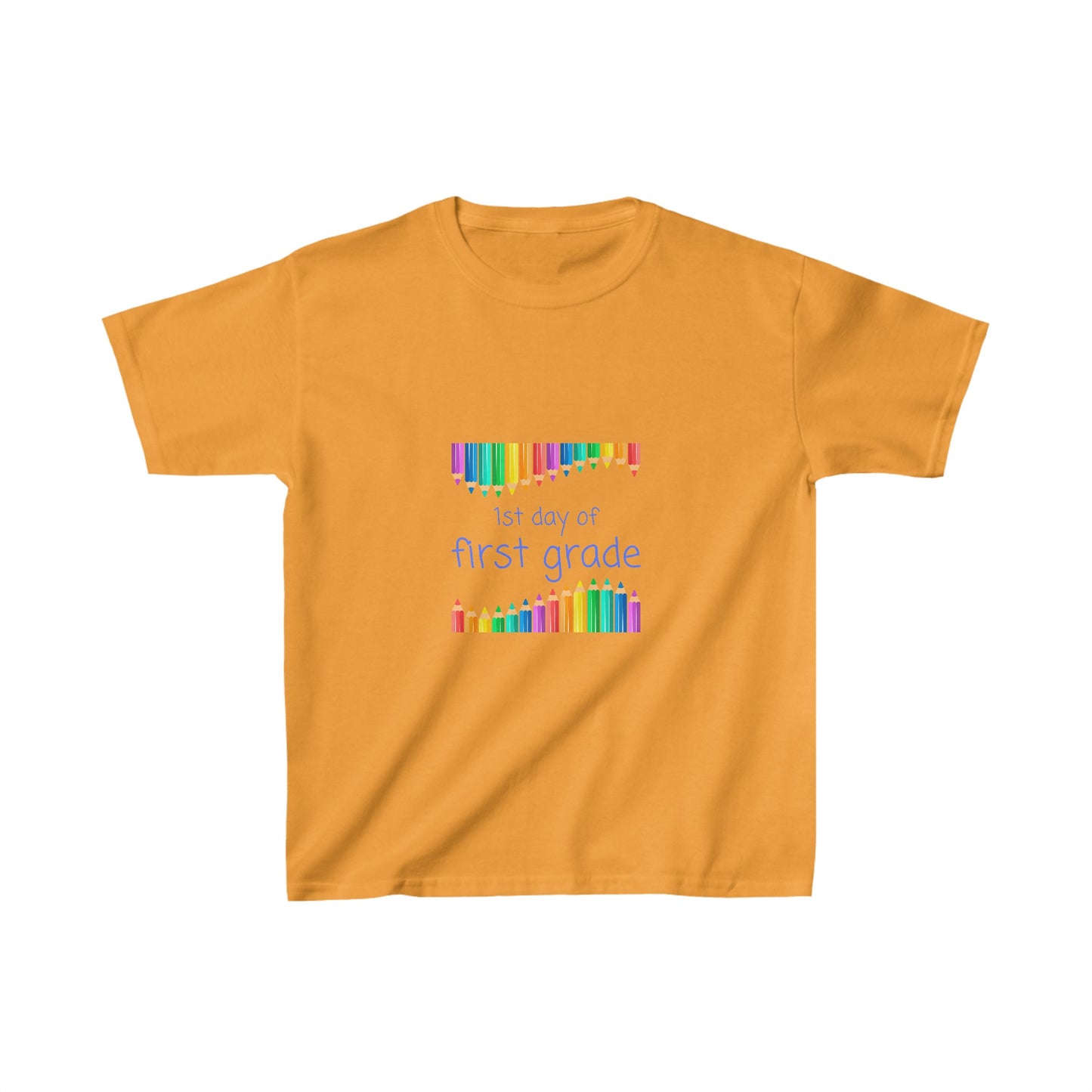 1st Day of First Grade (blue ink) Kids Heavy Cotton™ Tee