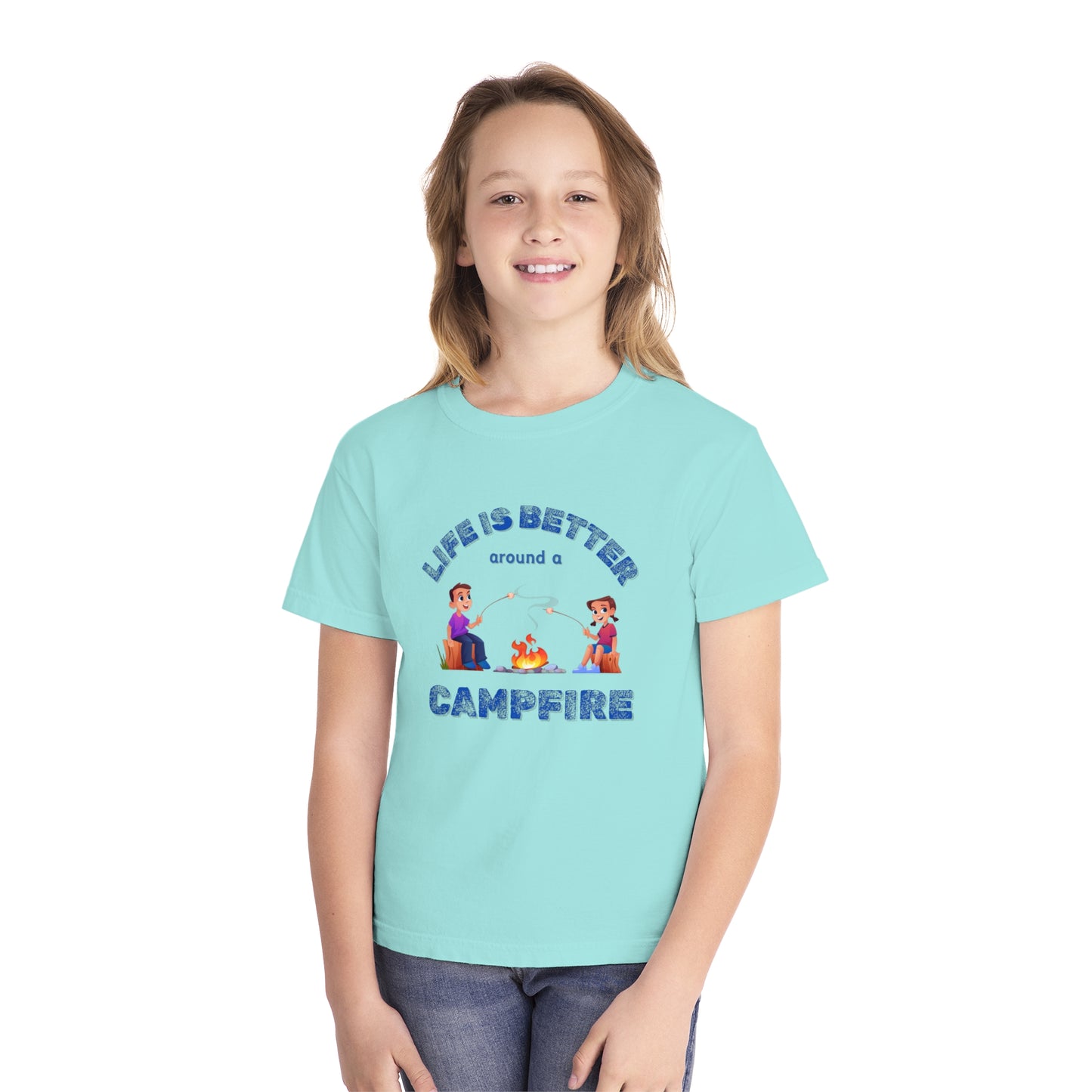 Life Is Better...Campfire (blue ink) Youth Midweight Tee