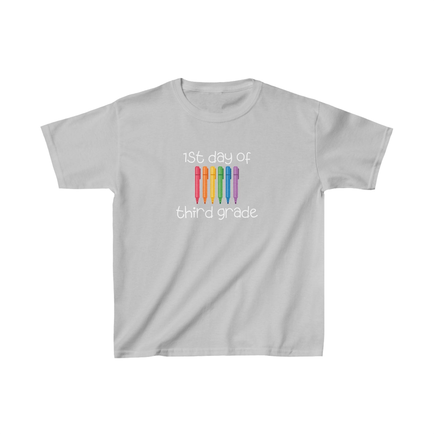 1st Day of Third Grade (white ink) Kids Heavy Cotton™ Tee