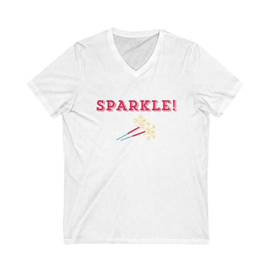 Sparkle Unisex Jersey Short Sleeve V-Neck Tee