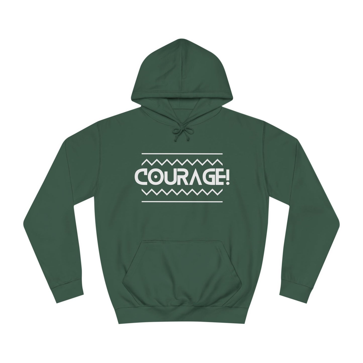 Courage (white ink) Unisex College Hoodie