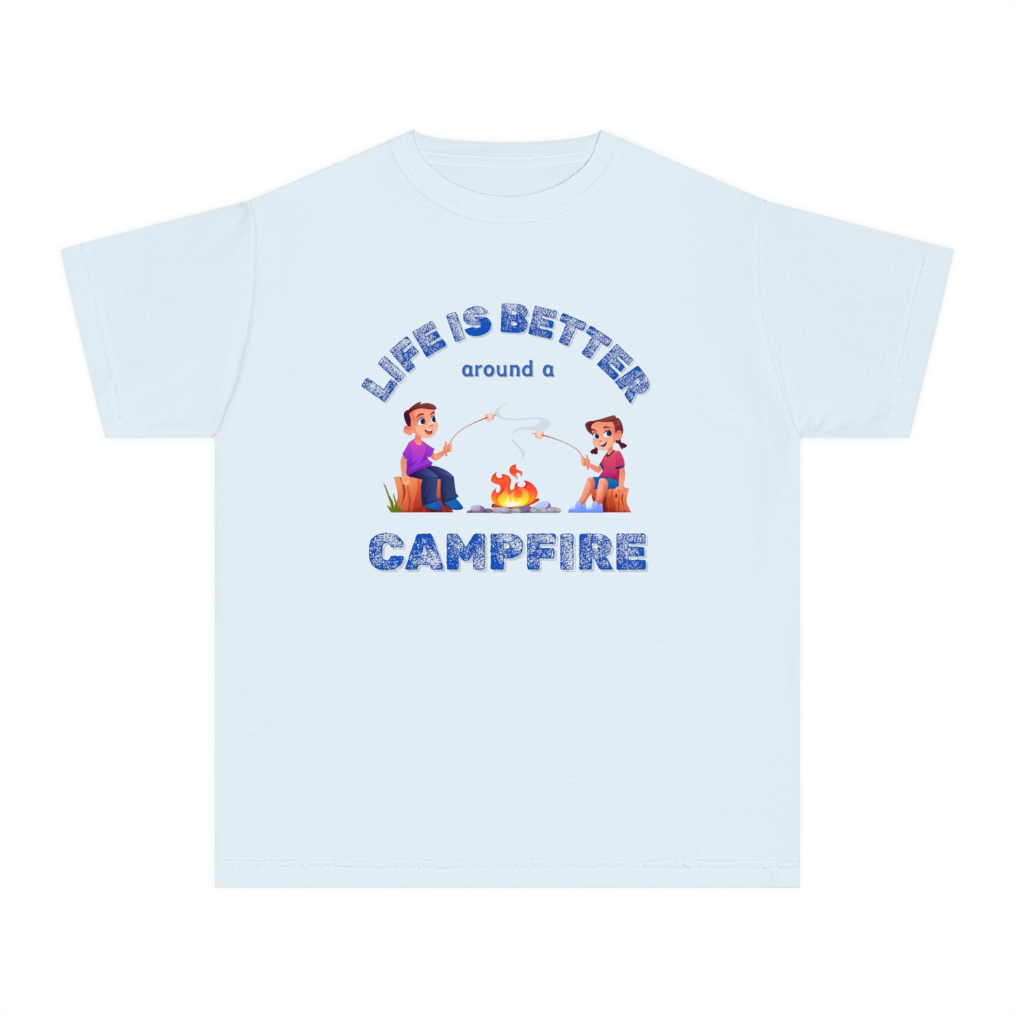 Life Is Better...Campfire (blue ink) Youth Midweight Tee