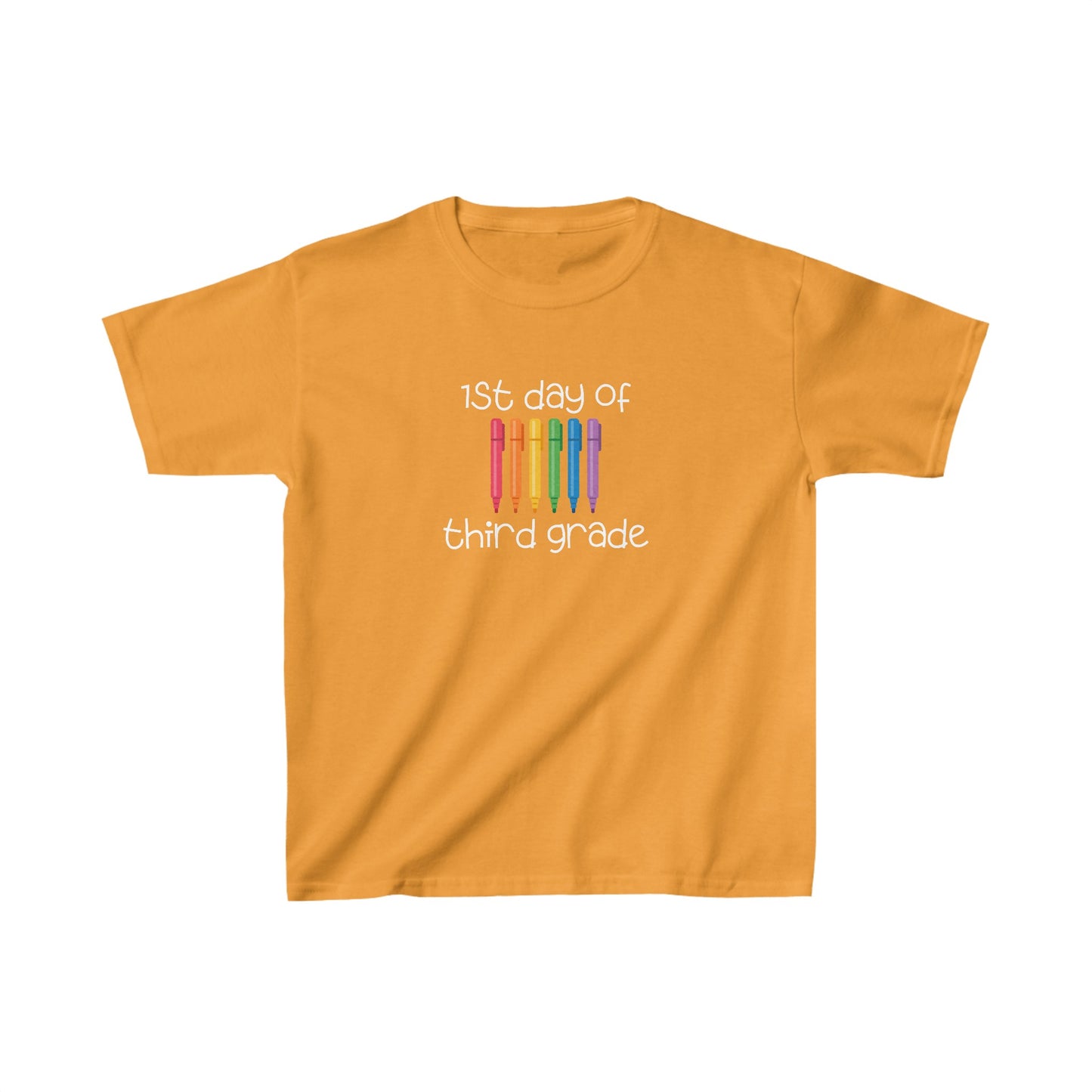 1st Day of Third Grade (white ink) Kids Heavy Cotton™ Tee