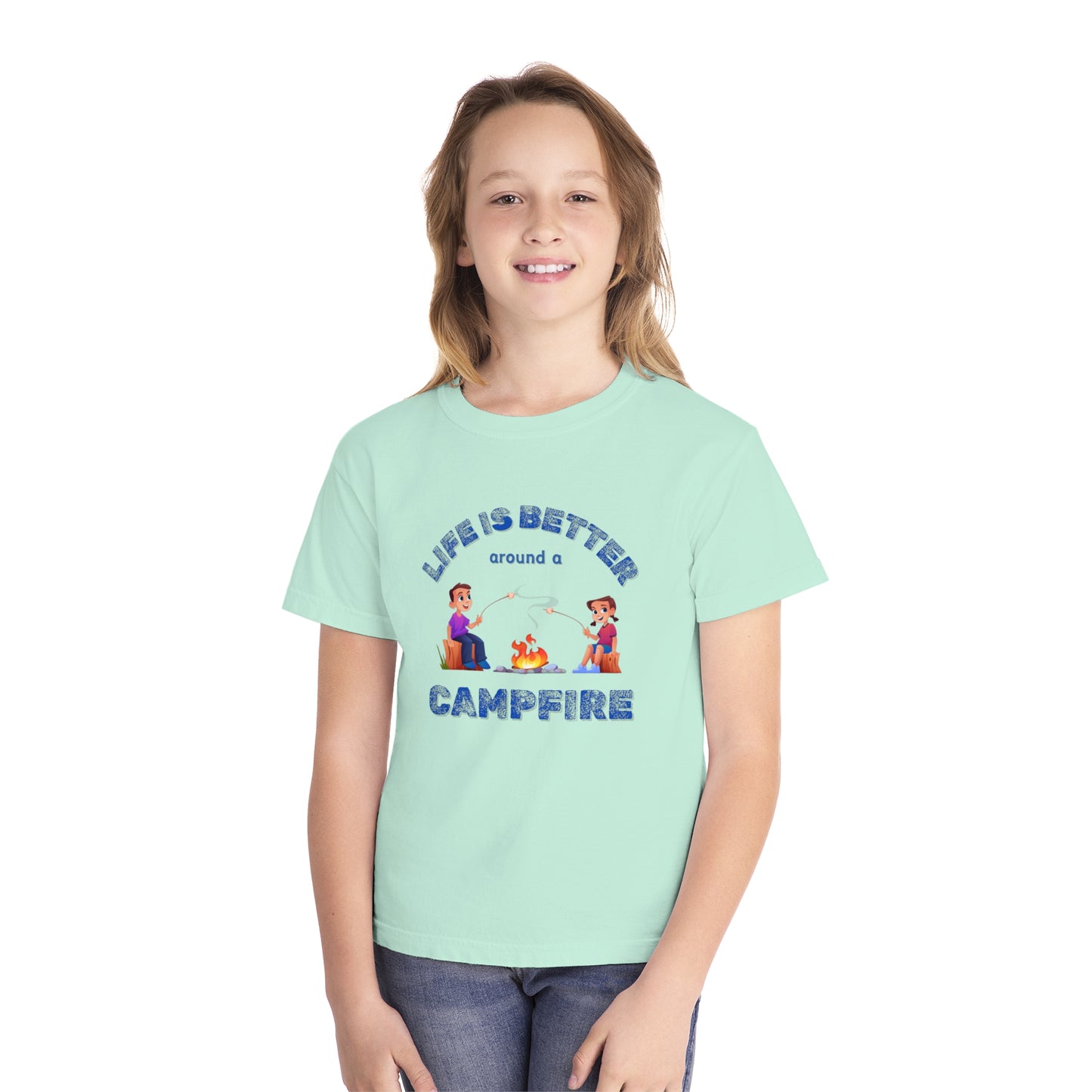 Life Is Better...Campfire (blue ink) Youth Midweight Tee