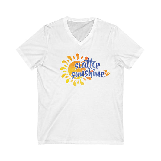 Scatter Sunshine Unisex Jersey Short Sleeve V-Neck Tee