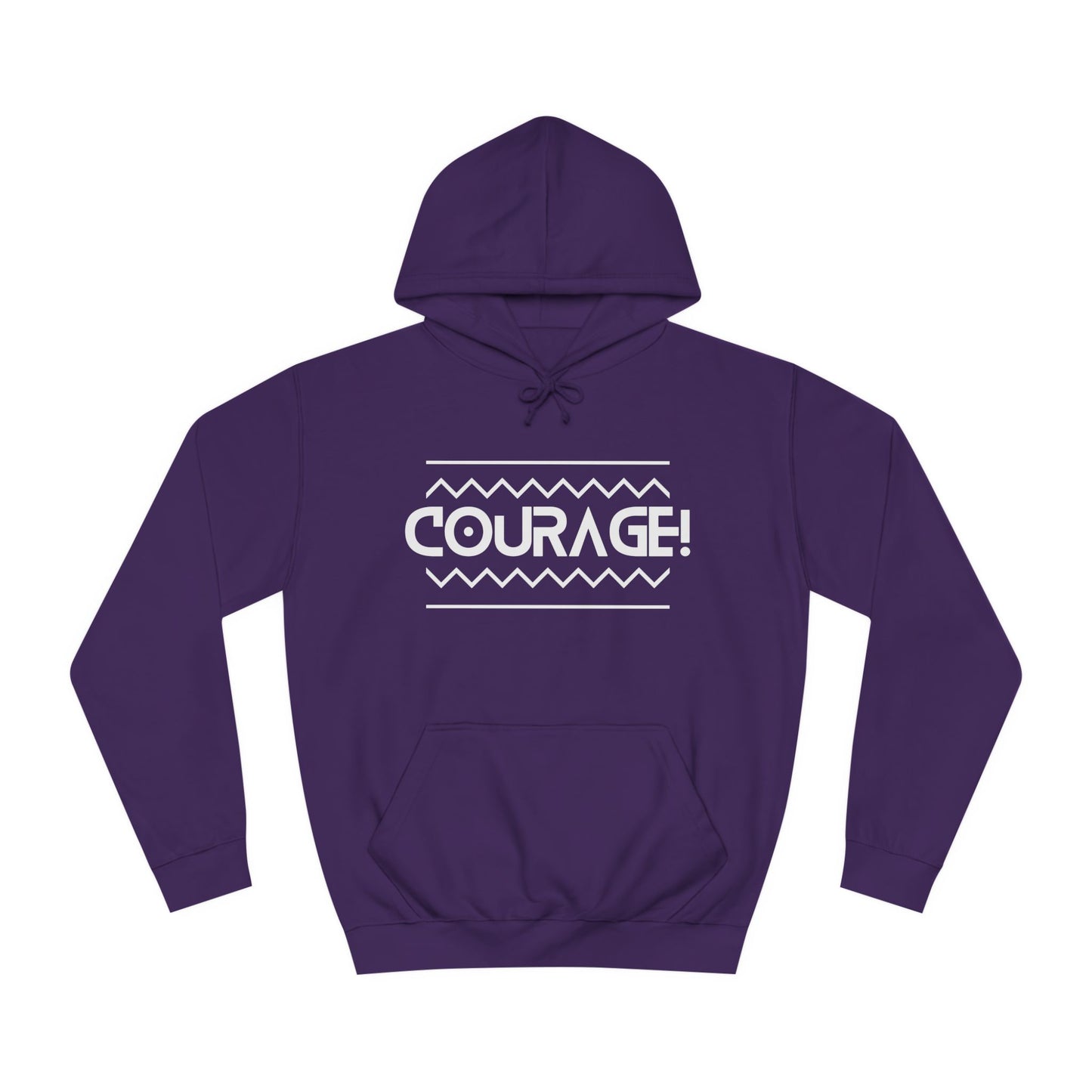 Courage (white ink) Unisex College Hoodie