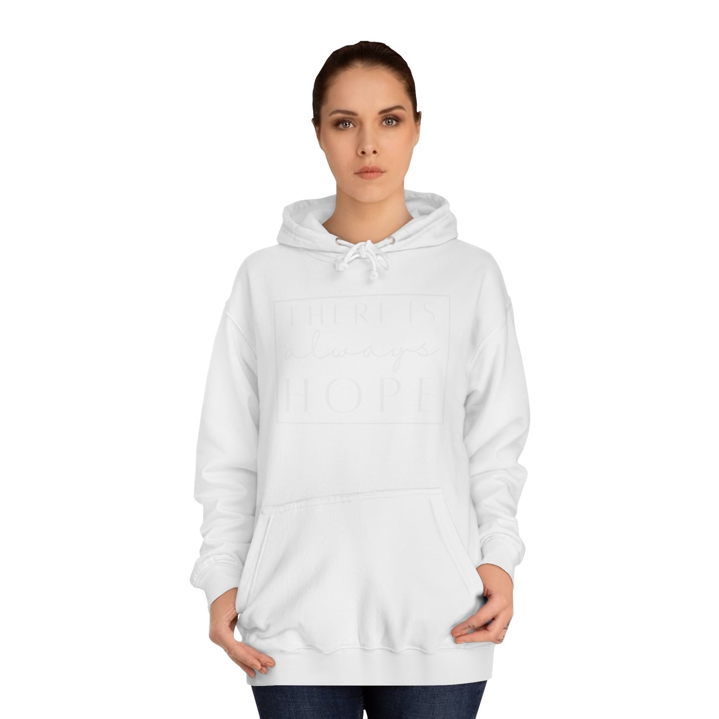 Always Hope in box (white font) Unisex College Hoodie