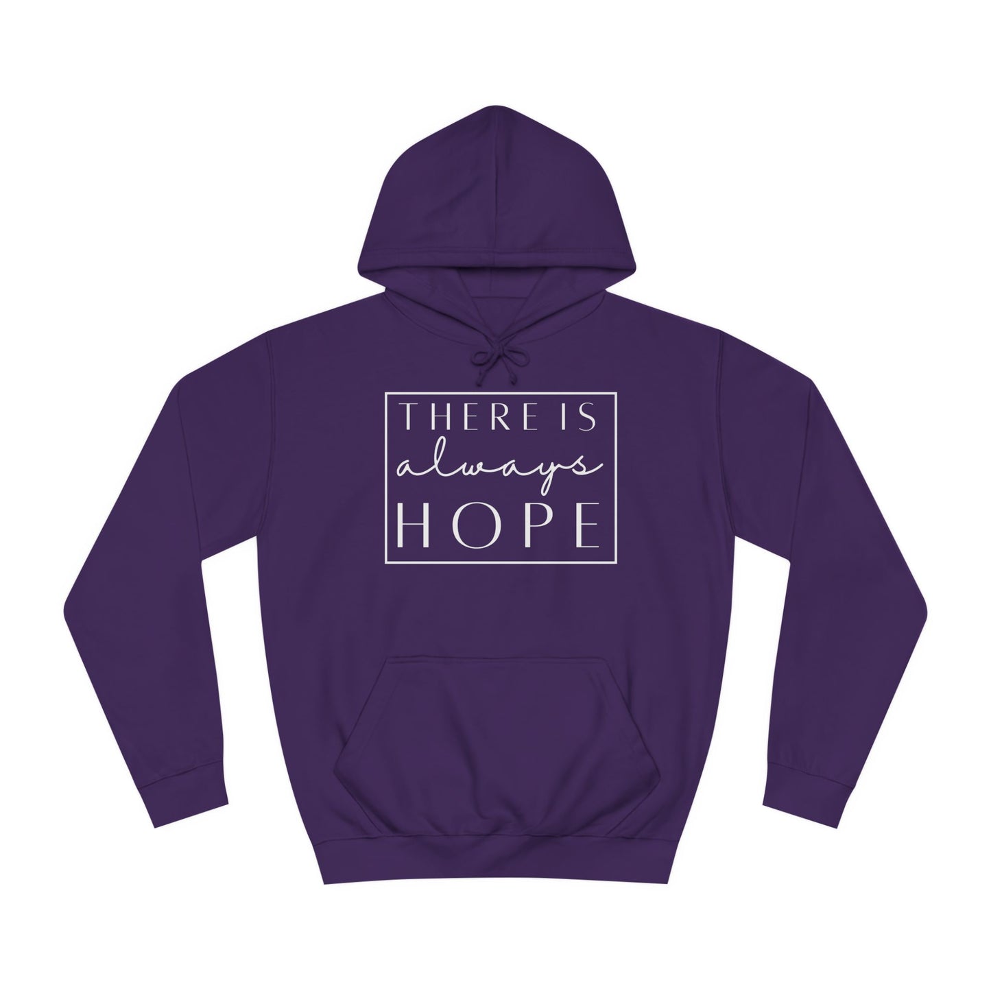 Always Hope in box (white font) Unisex College Hoodie