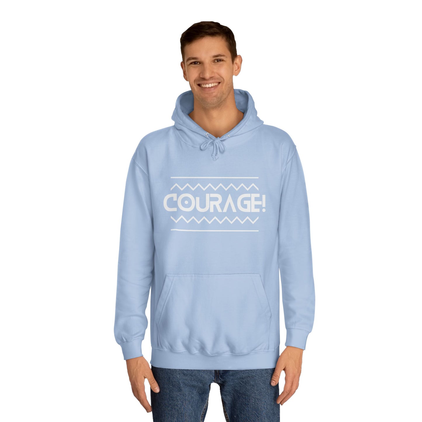 Courage (white ink) Unisex College Hoodie