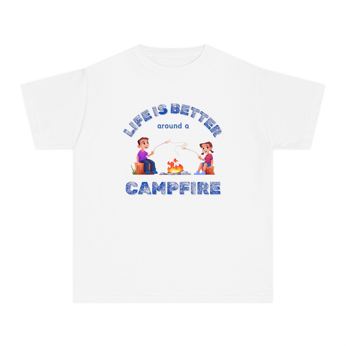 Life Is Better...Campfire (blue ink) Youth Midweight Tee