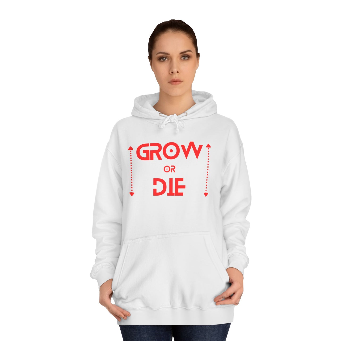 Grow or Die (red font) Unisex College Hoodie