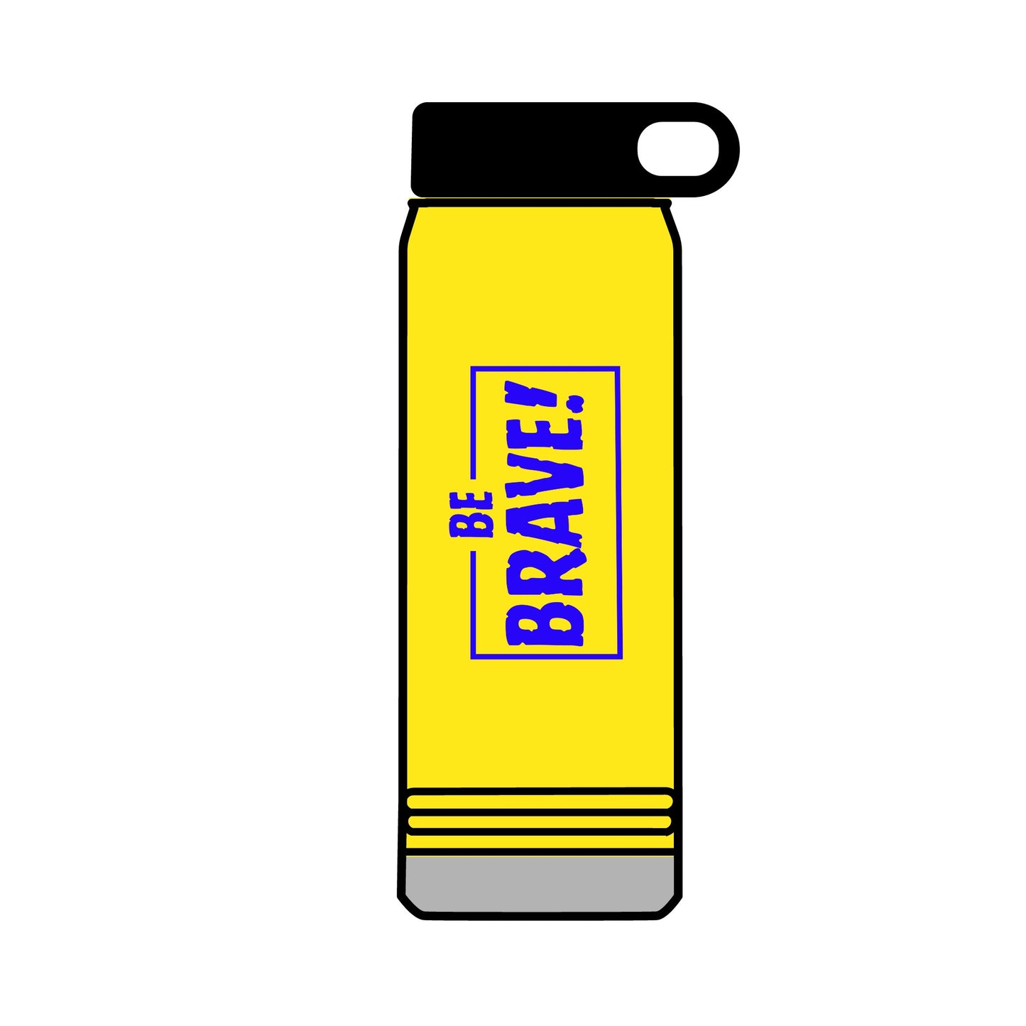 Be Brave (blue ink) Water Bottle, 32oz