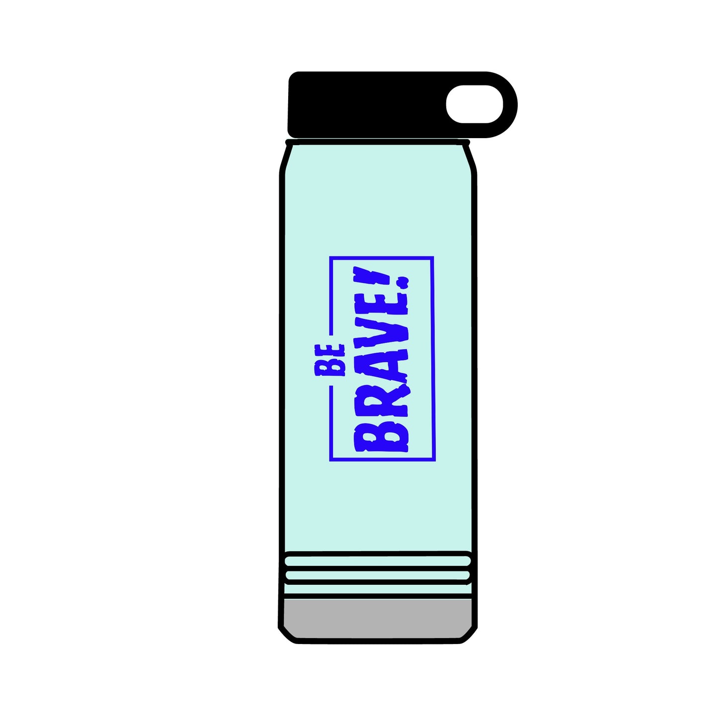 Be Brave (blue ink) Water Bottle, 32oz