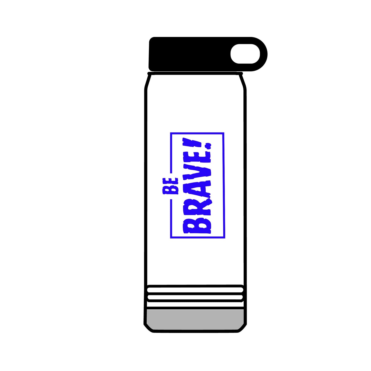 Be Brave (blue ink) Water Bottle, 32oz