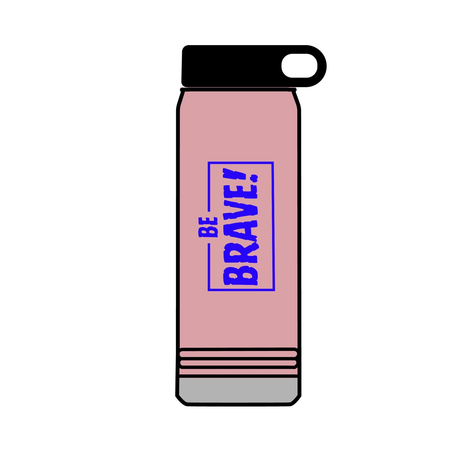 Be Brave (blue ink) Water Bottle, 32oz