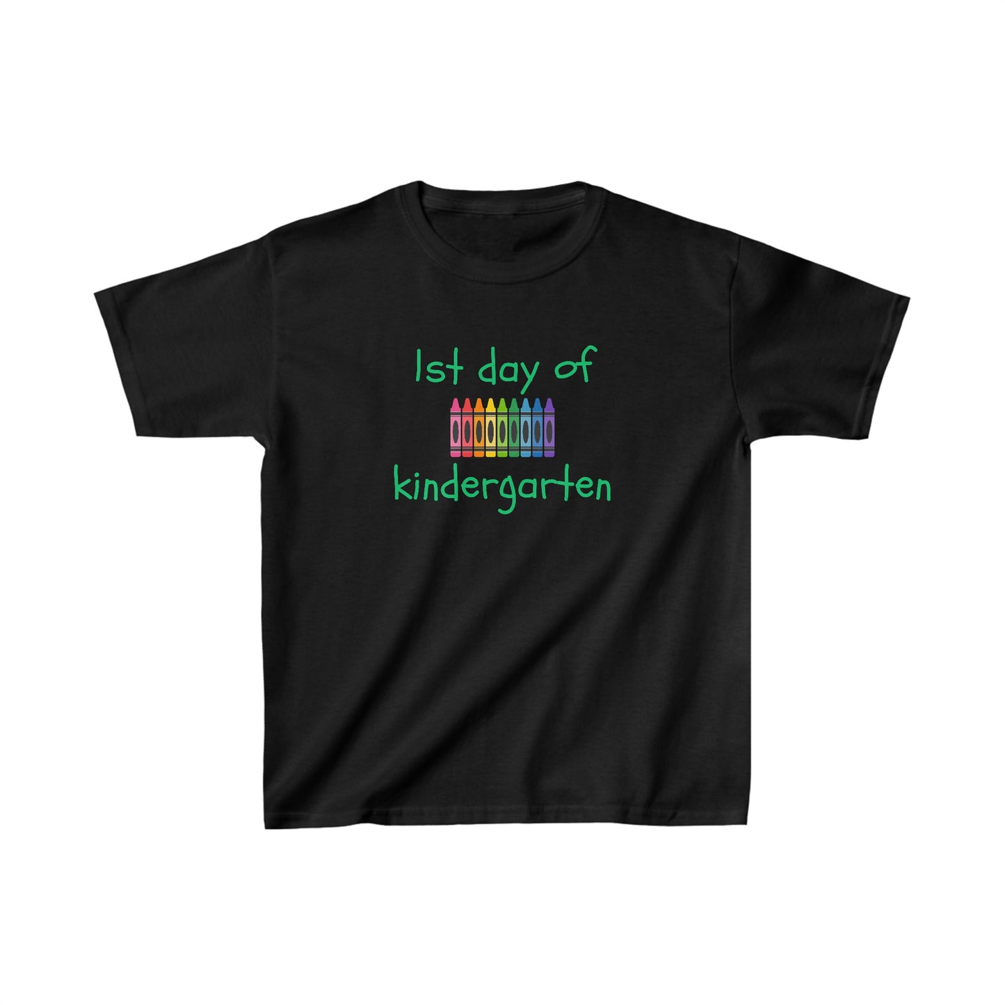 1st Day of Kindergarten (green ink) Kids Heavy Cotton™ Tee