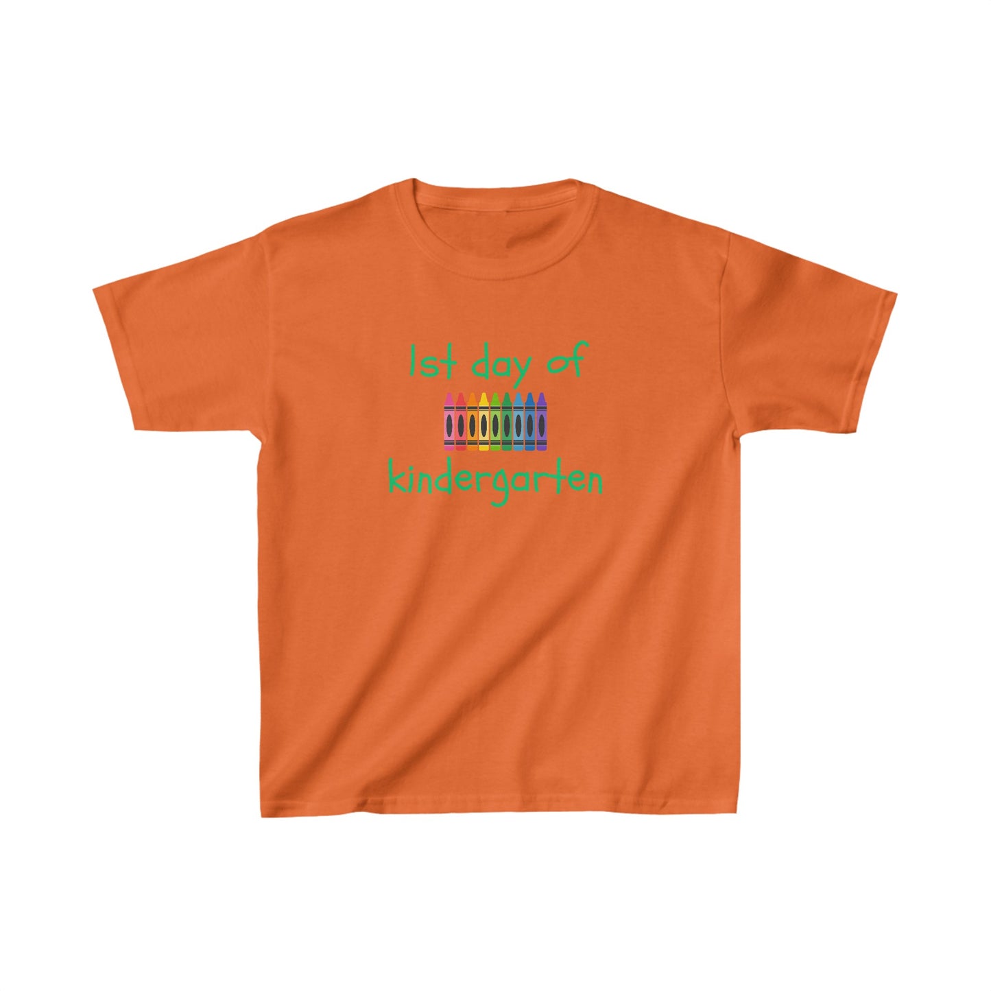 1st Day of Kindergarten (green ink) Kids Heavy Cotton™ Tee