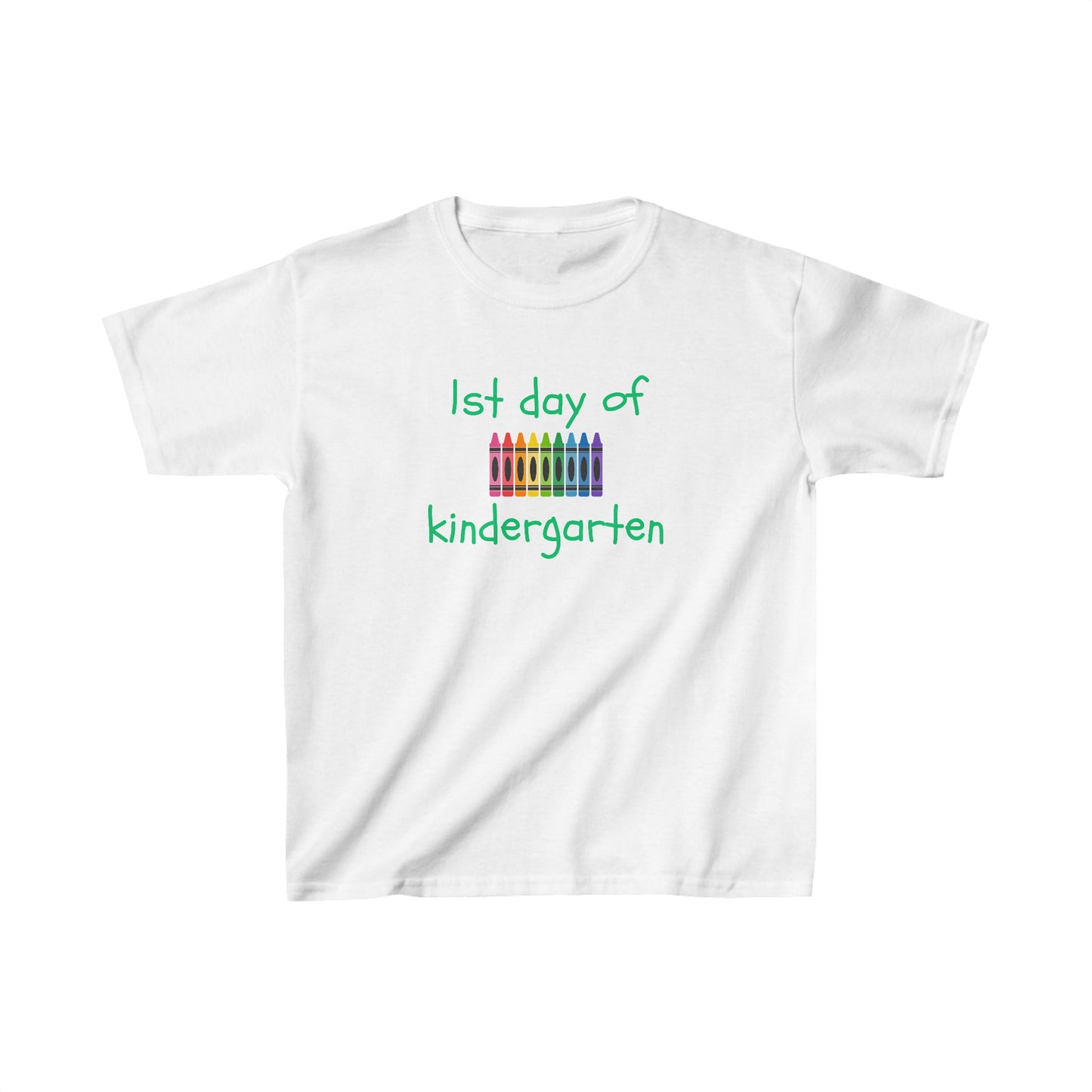 1st Day of Kindergarten (green ink) Kids Heavy Cotton™ Tee