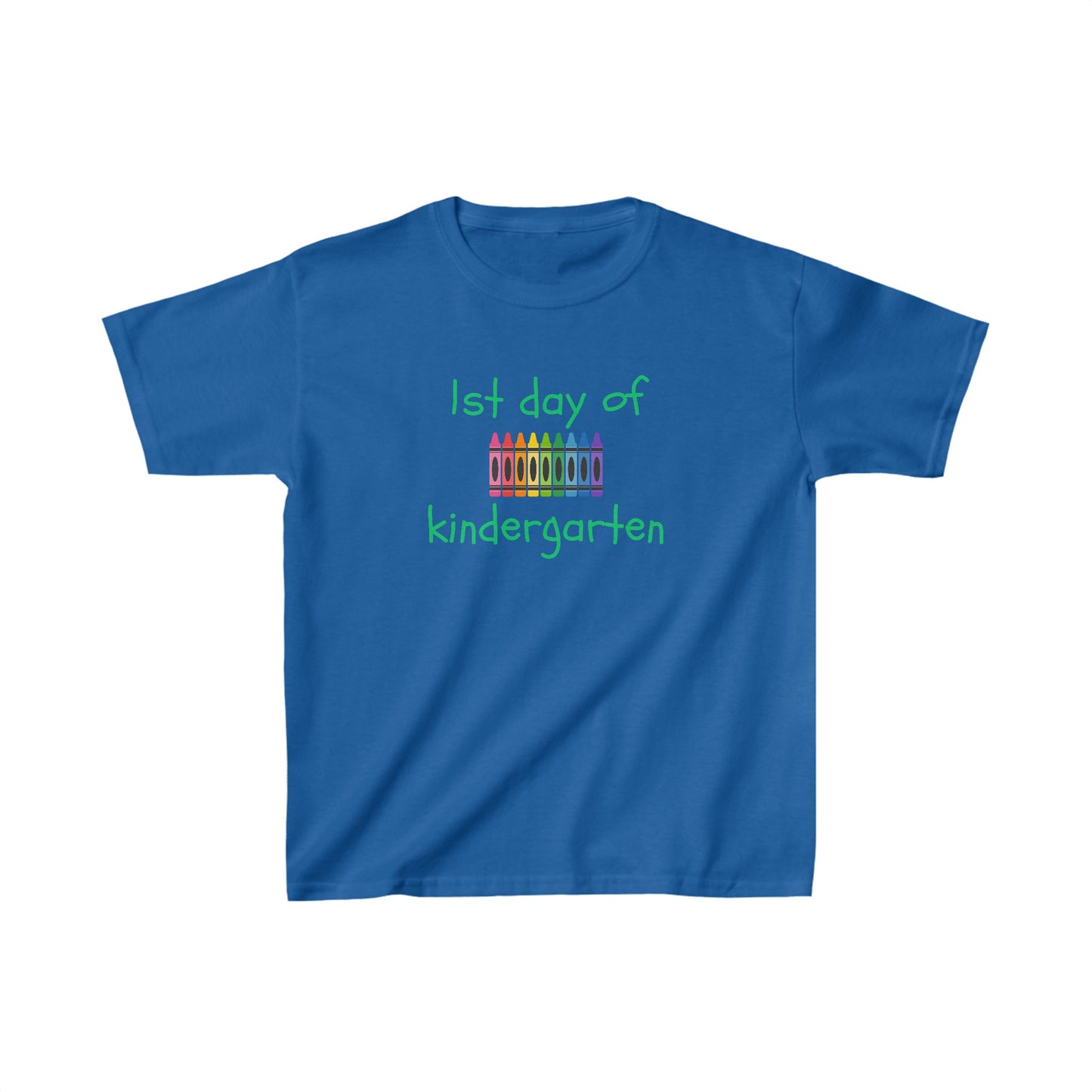 1st Day of Kindergarten (green ink) Kids Heavy Cotton™ Tee