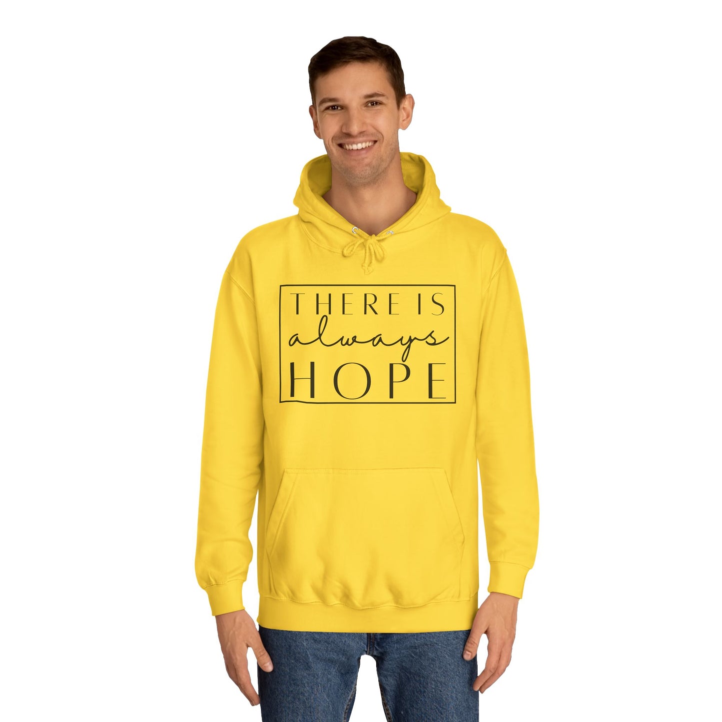 Always Hope in box (black font) Unisex College Hoodie