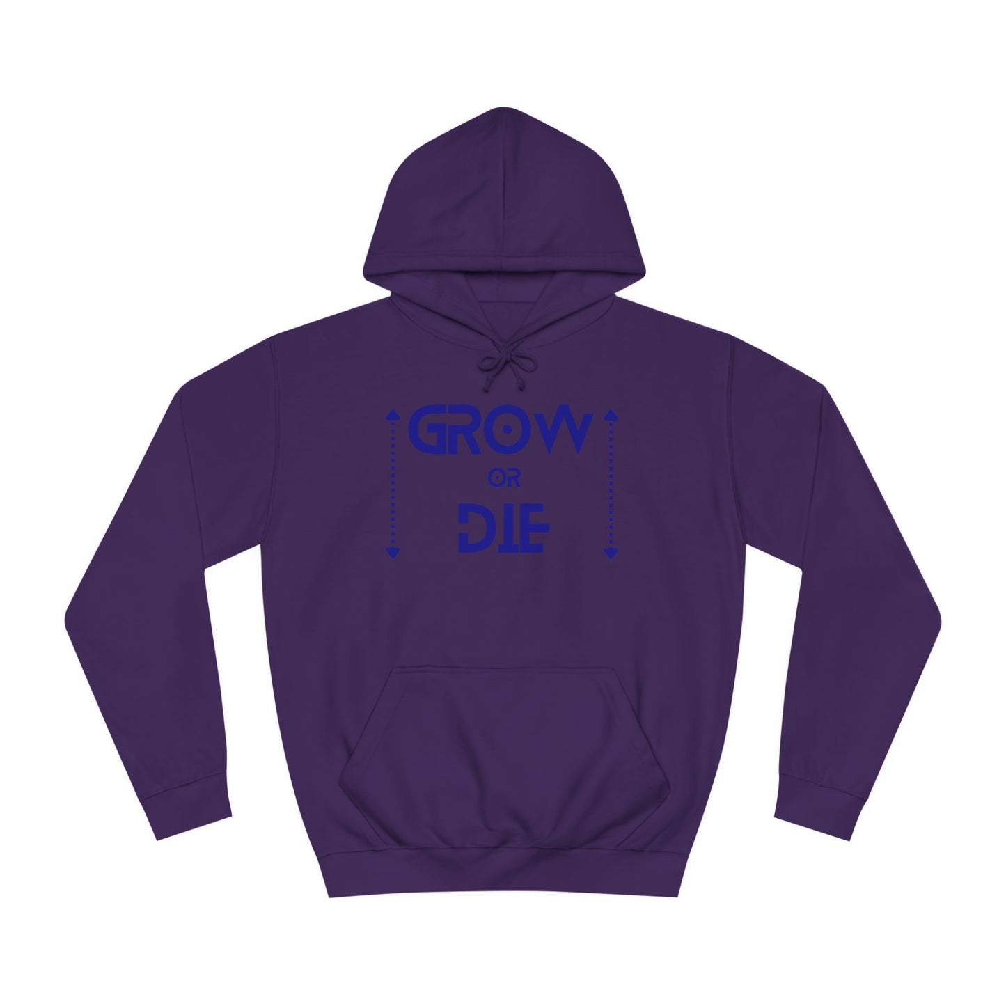 "Grow or Die" (blue font) Unisex College Hoodie