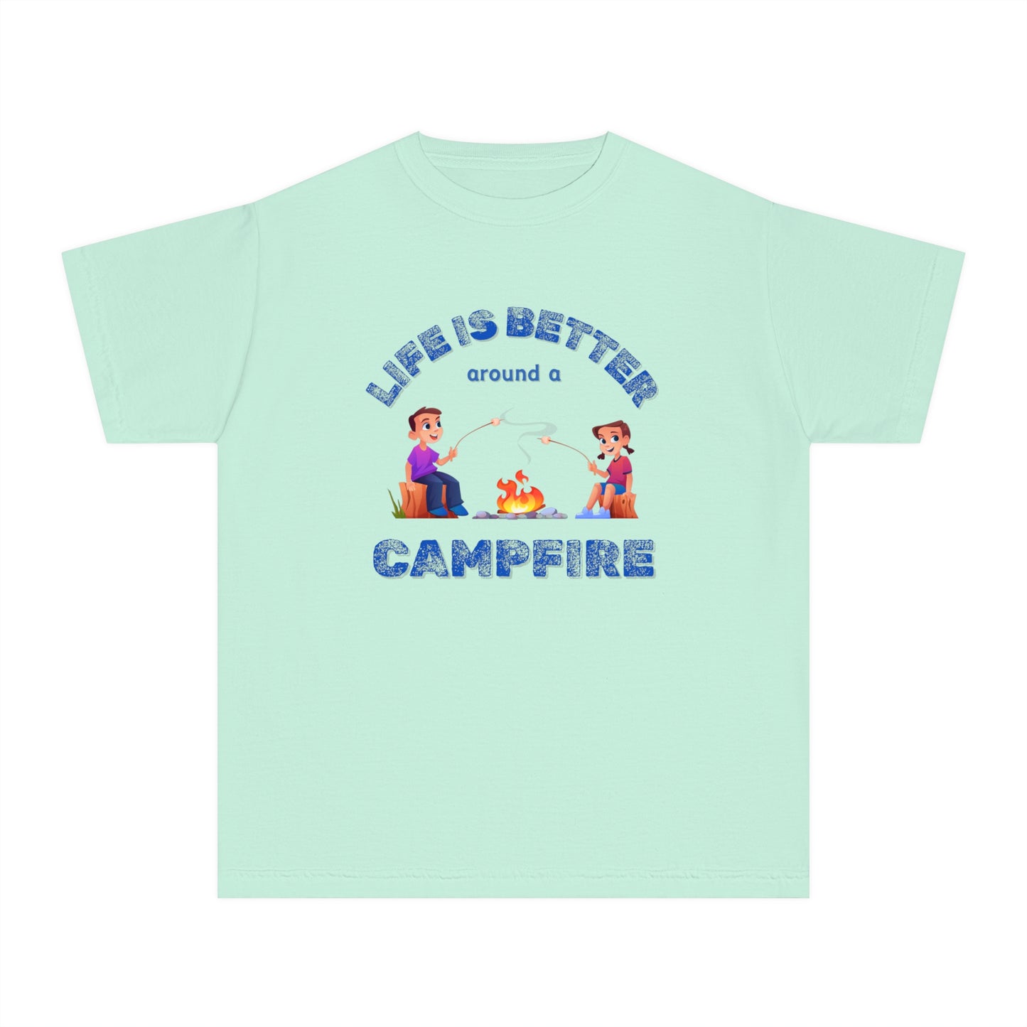 Life Is Better...Campfire (blue ink) Youth Midweight Tee