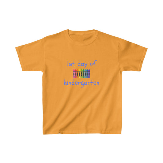 1st Day of Kindergarten (blue ink) Kids Heavy Cotton™ Tee