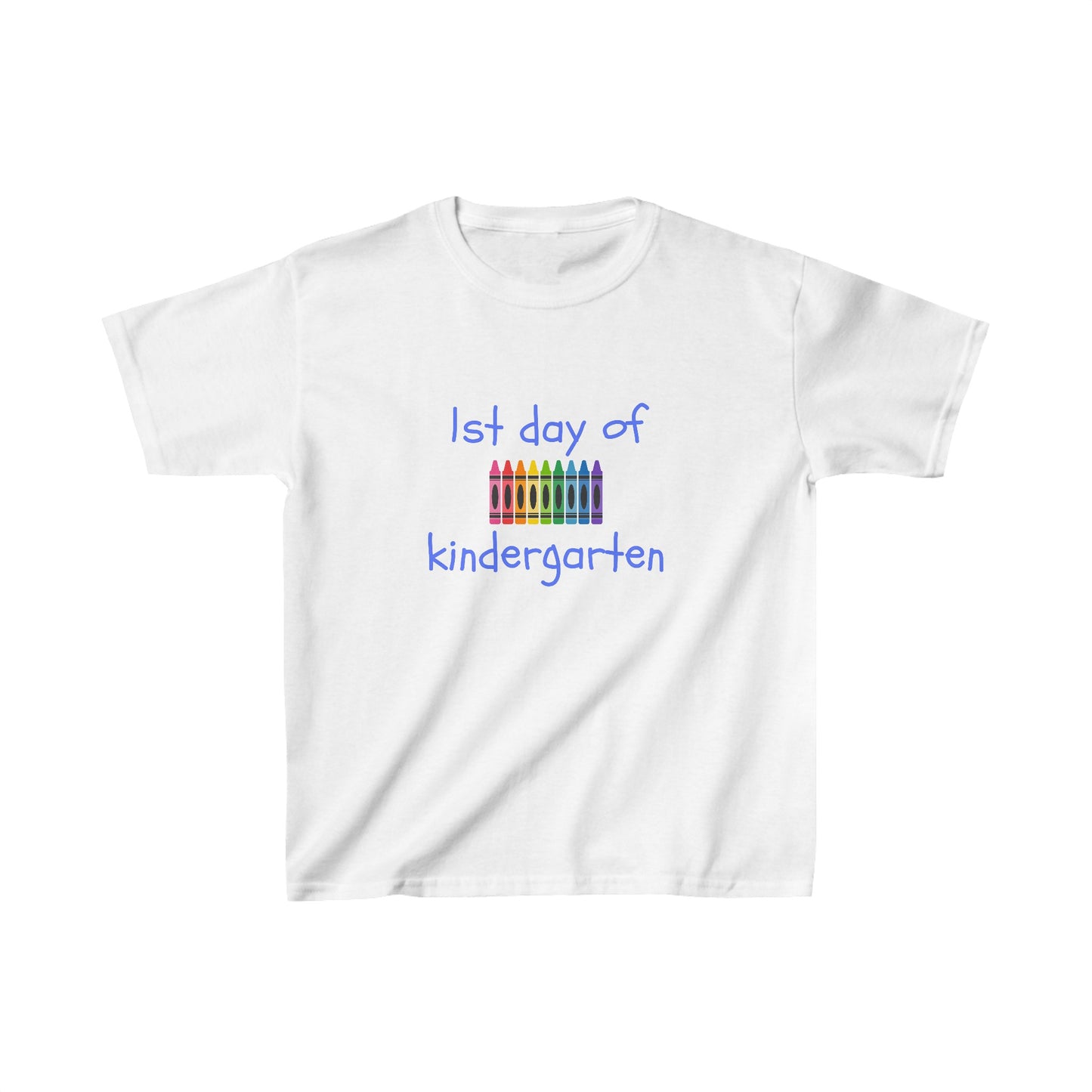 1st Day of Kindergarten (blue ink) Kids Heavy Cotton™ Tee