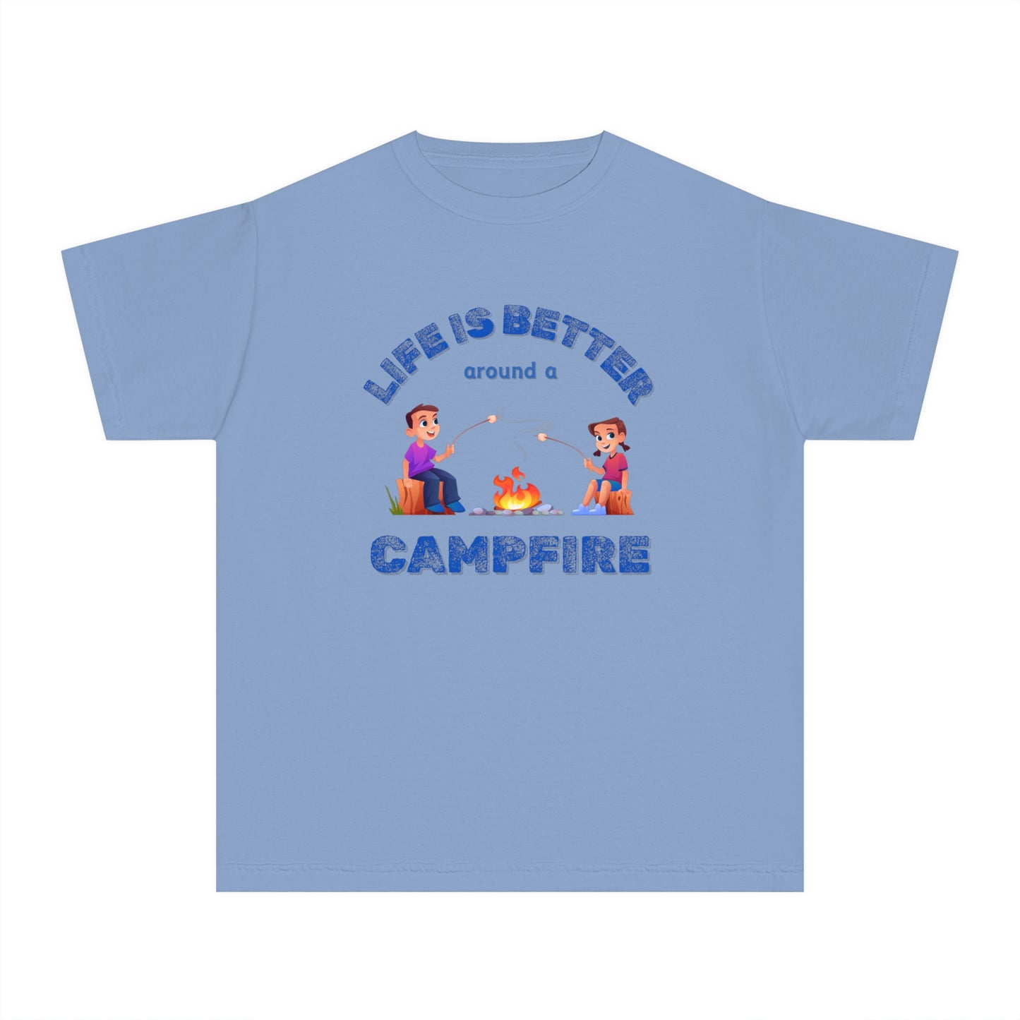 Life Is Better...Campfire (blue ink) Youth Midweight Tee