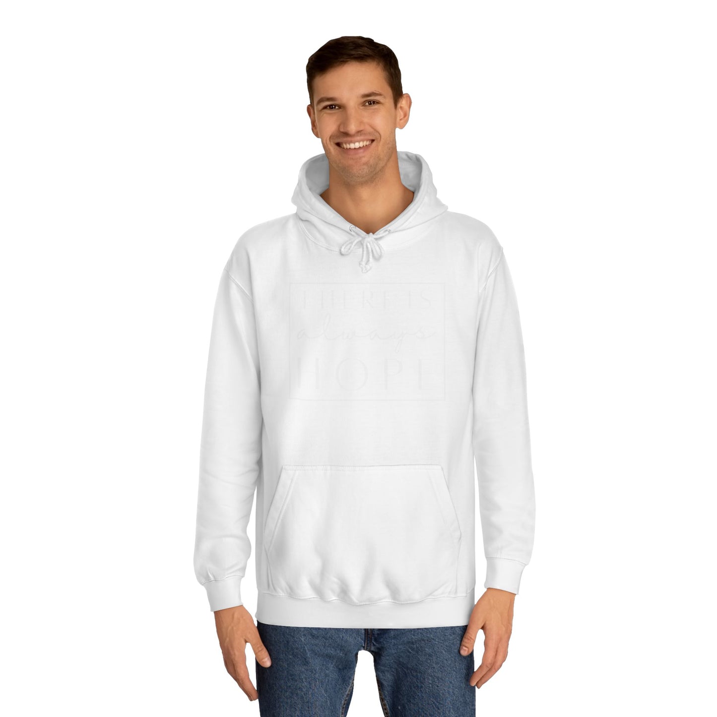 Always Hope in box (white font) Unisex College Hoodie