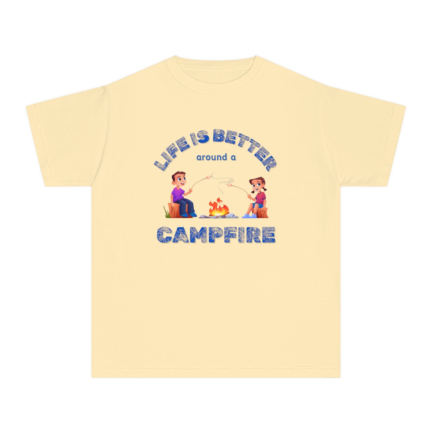 Life Is Better...Campfire (blue ink) Youth Midweight Tee