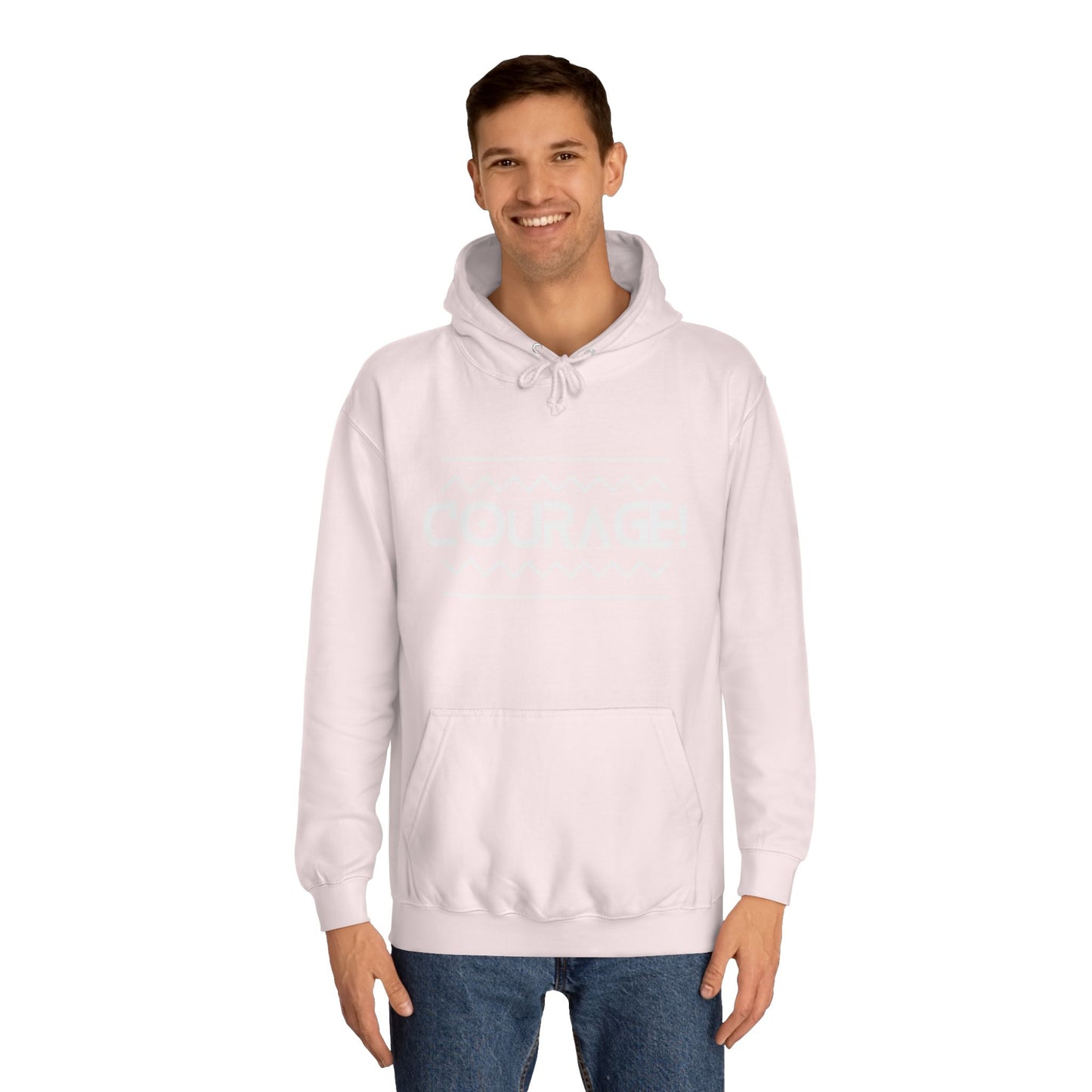 Courage (white ink) Unisex College Hoodie