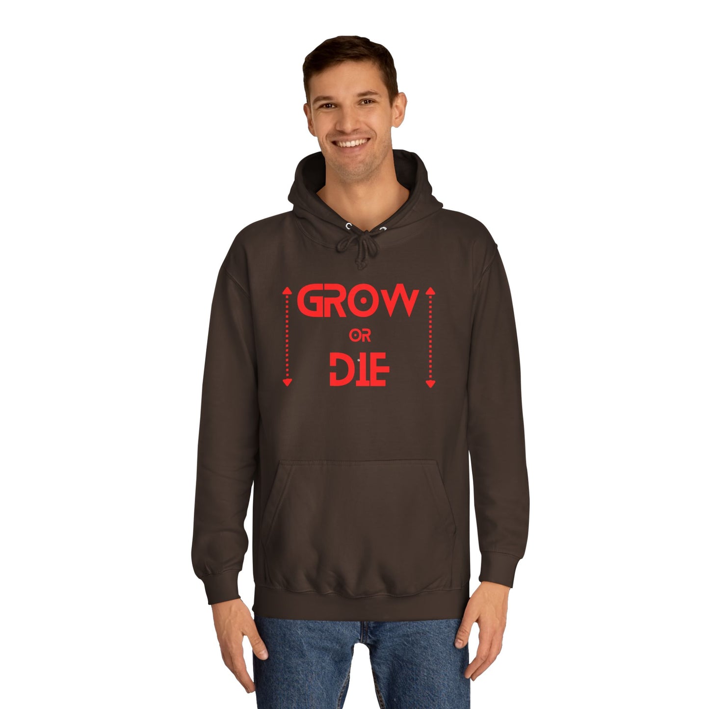 Grow or Die (red font) Unisex College Hoodie