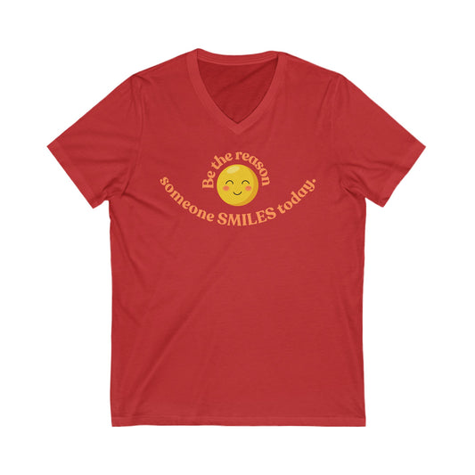 Be the Reason Smile Unisex Jersey Short Sleeve V-Neck Tee