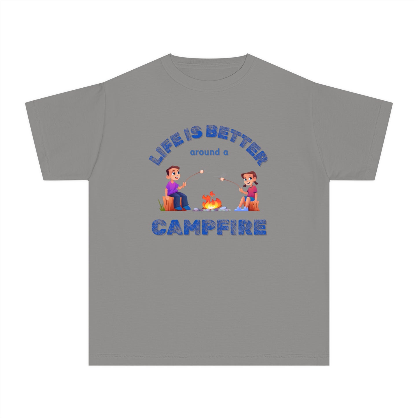 Life Is Better...Campfire (blue ink) Youth Midweight Tee